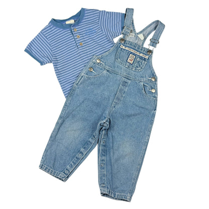 Vintage Arizona Two Piece Overalls and Onesie Set - 24 Months