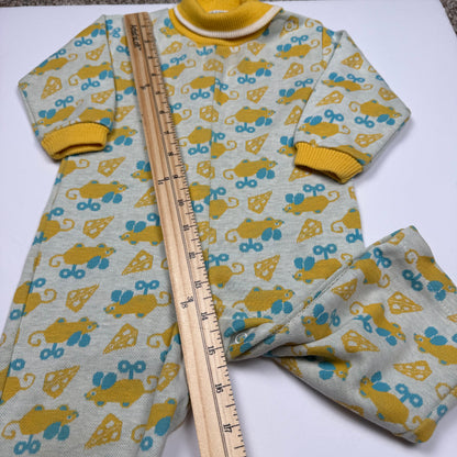 Vintage 1960's Health Tex Cheese Mouse Romper - 12 Months