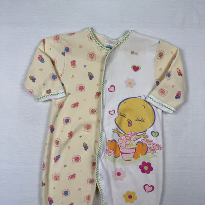 Y2K 2002 Baby Tweety Looney Toons Sleeper - 12/18 Months