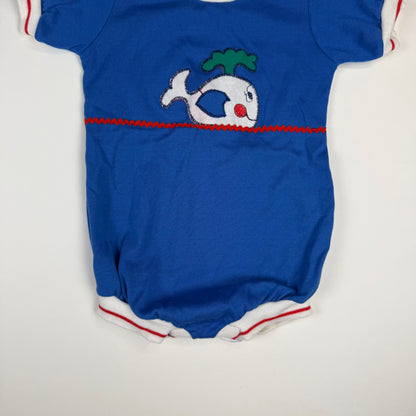 Vintage 1980's Health-Tex Whale Onesie - 18 Months