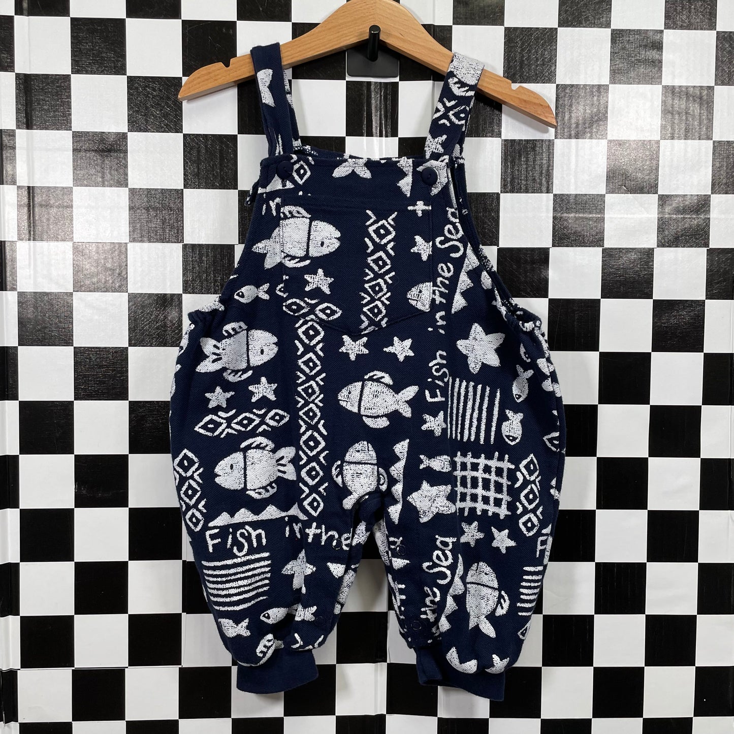 Vintage Hopscotch Fish Romper - 6/9 Months