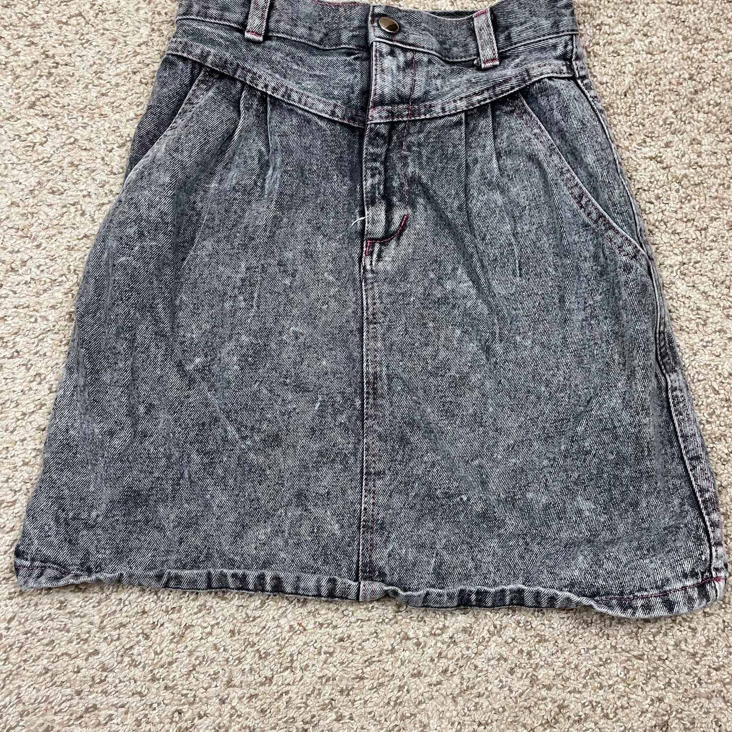 Vintage Black Denim Skirt - Youth Medium