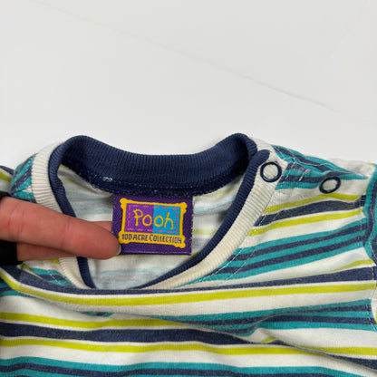 Vintage Winnie the Pooh Striped Onesie - 12/18 Months