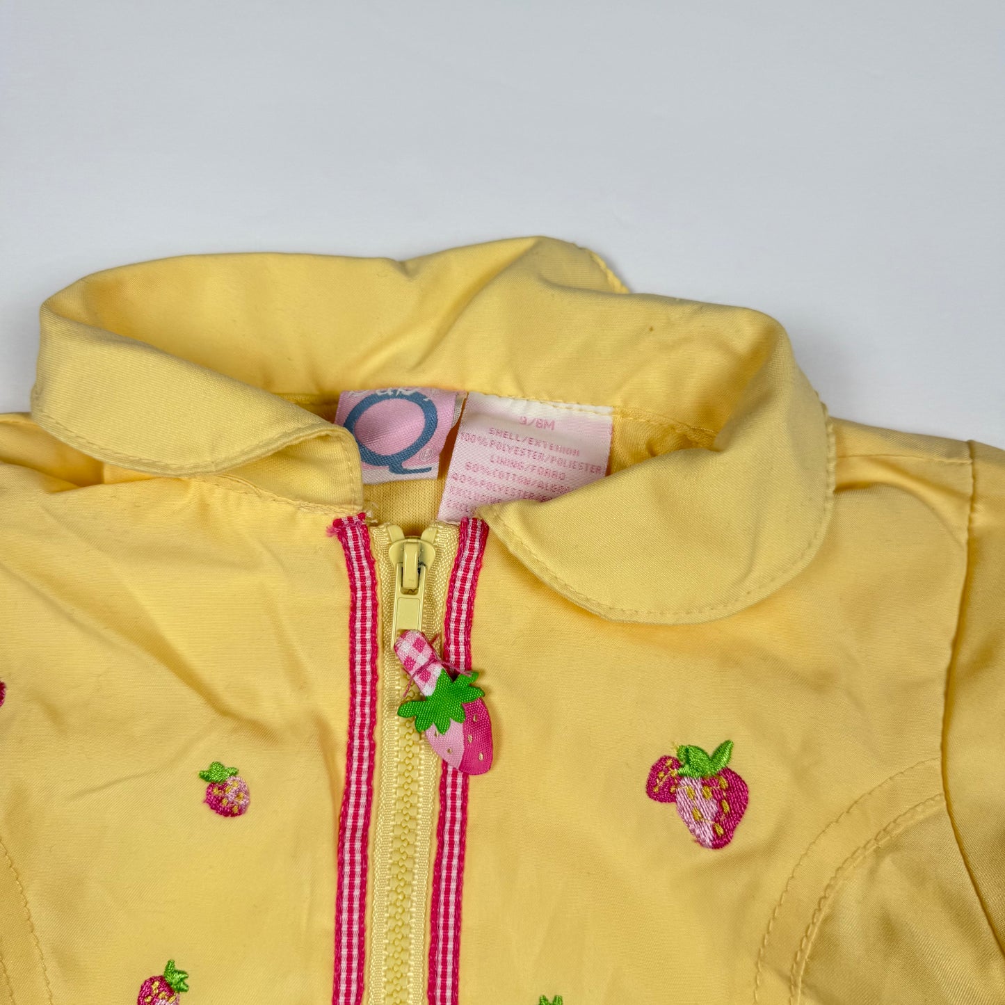 Y2K Strawberry Yellow Windbreaker Jacket - 3/6 Months