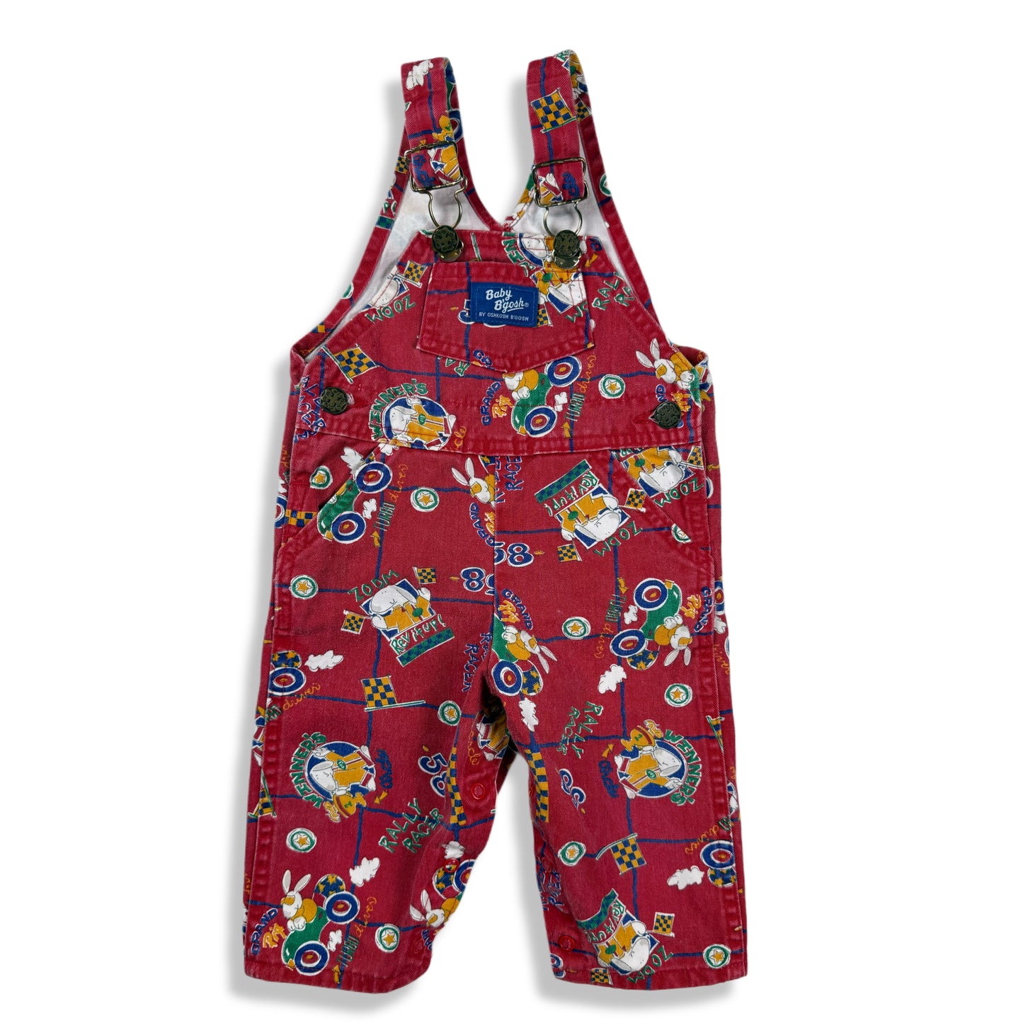 Vintage Oshkosh B'Gosh Racing Winner Overalls - 12 Months