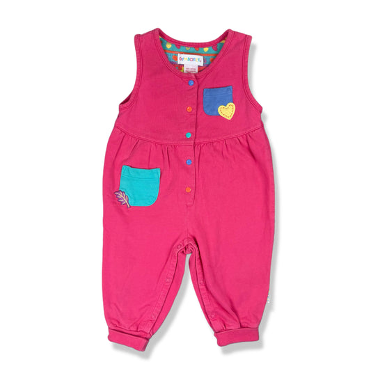 Vintage 1990's Gymboree Pink Leaf Heart Romper - Infant
