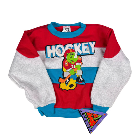 Vintage NWT Dinosaur Hockey Color Block Sweatshirt - 4/5T