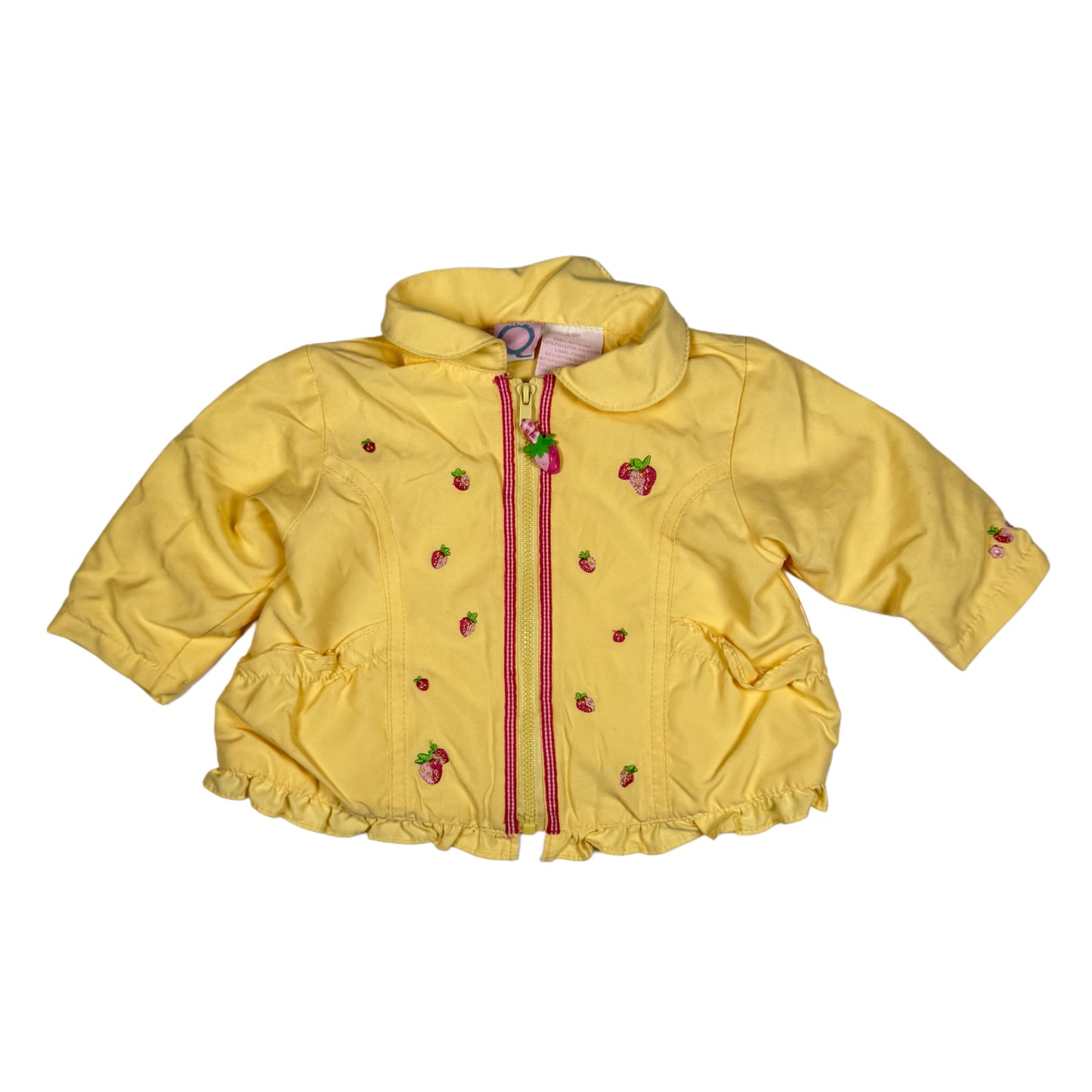Y2K Strawberry Yellow Windbreaker Jacket - 3/6 Months