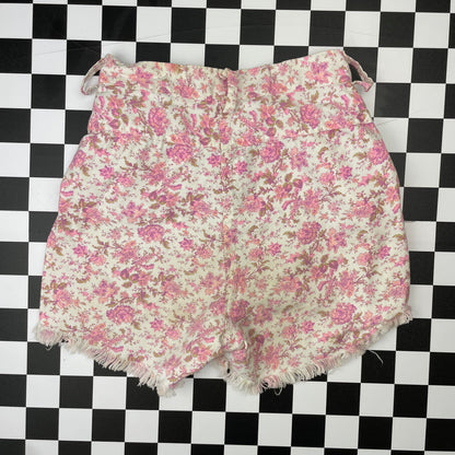 Vintage 1970's Pink Floral Shorts - Youth Medium