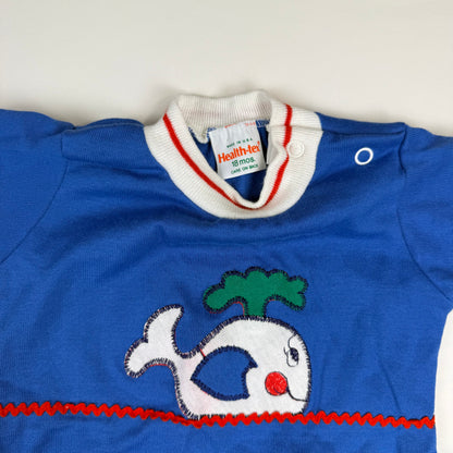 Vintage 1980's Health-Tex Whale Onesie - 18 Months