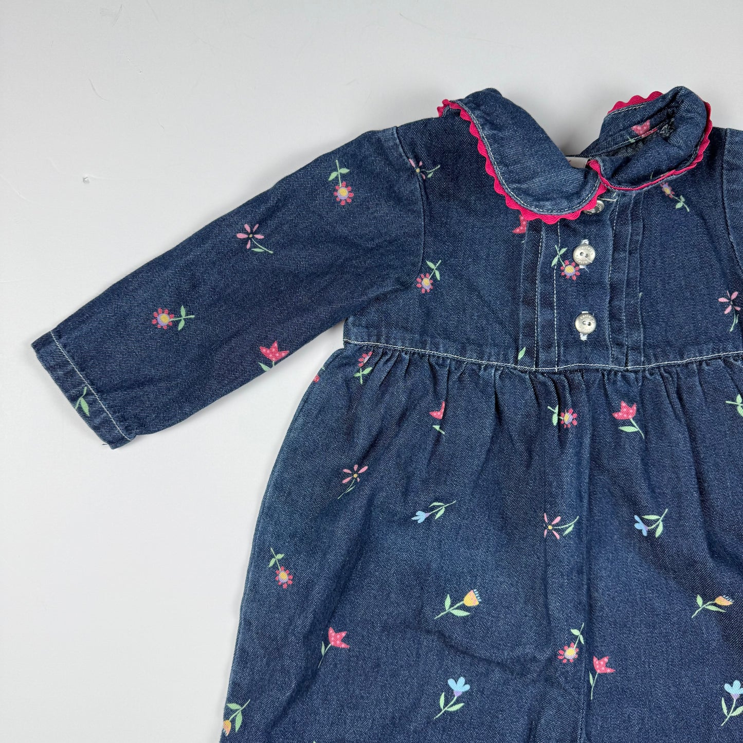 Y2K Carters Floral Denim Romper - 12/18 Months
