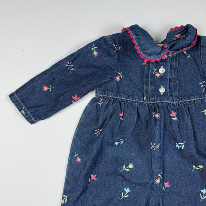 Y2K Carters Floral Denim Romper - 12/18 Months