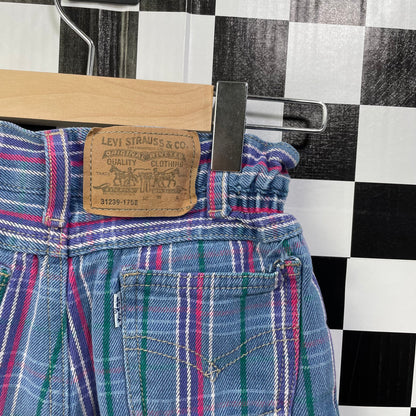 Vintage 1990's Levi's Plaid Paperbag Pants - Size 4T