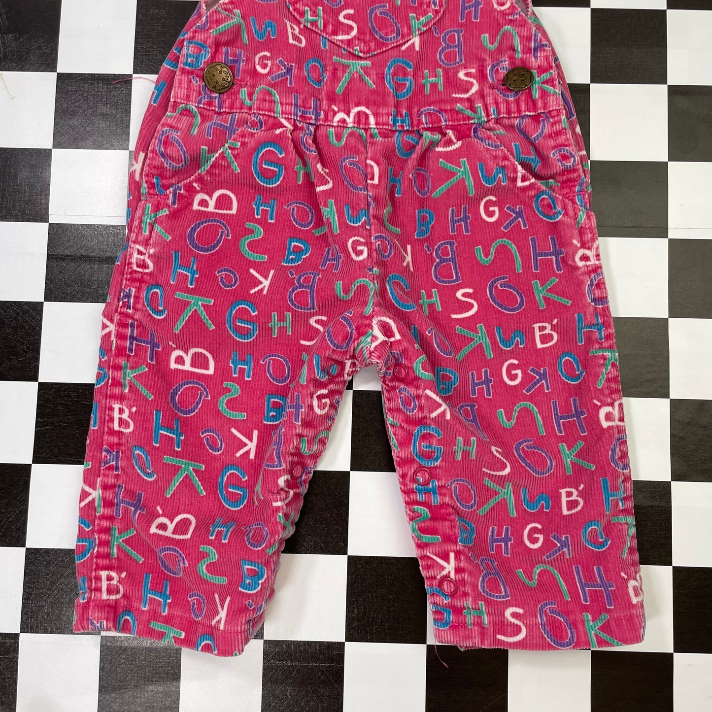 Vintage Oshkosh B'Gosh Letter Spell Out Corduroy Overalls - 3/6 Months