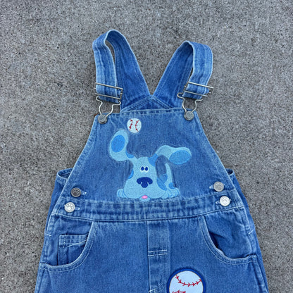 Vintage Y2K Blues Clues Baseball Denim Overalls - 4T