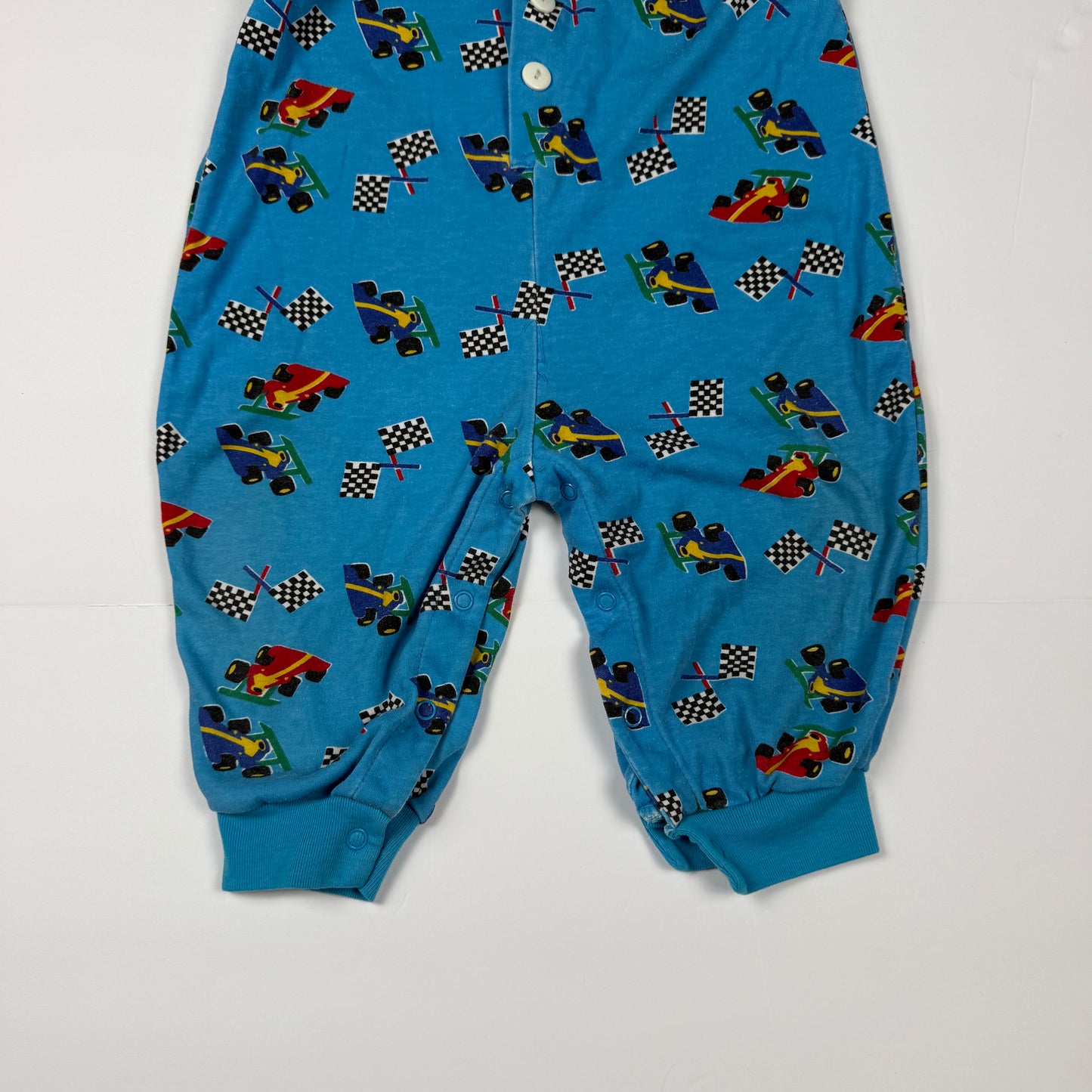 Vintage Small Steps Car Racing Romper - 12 Months
