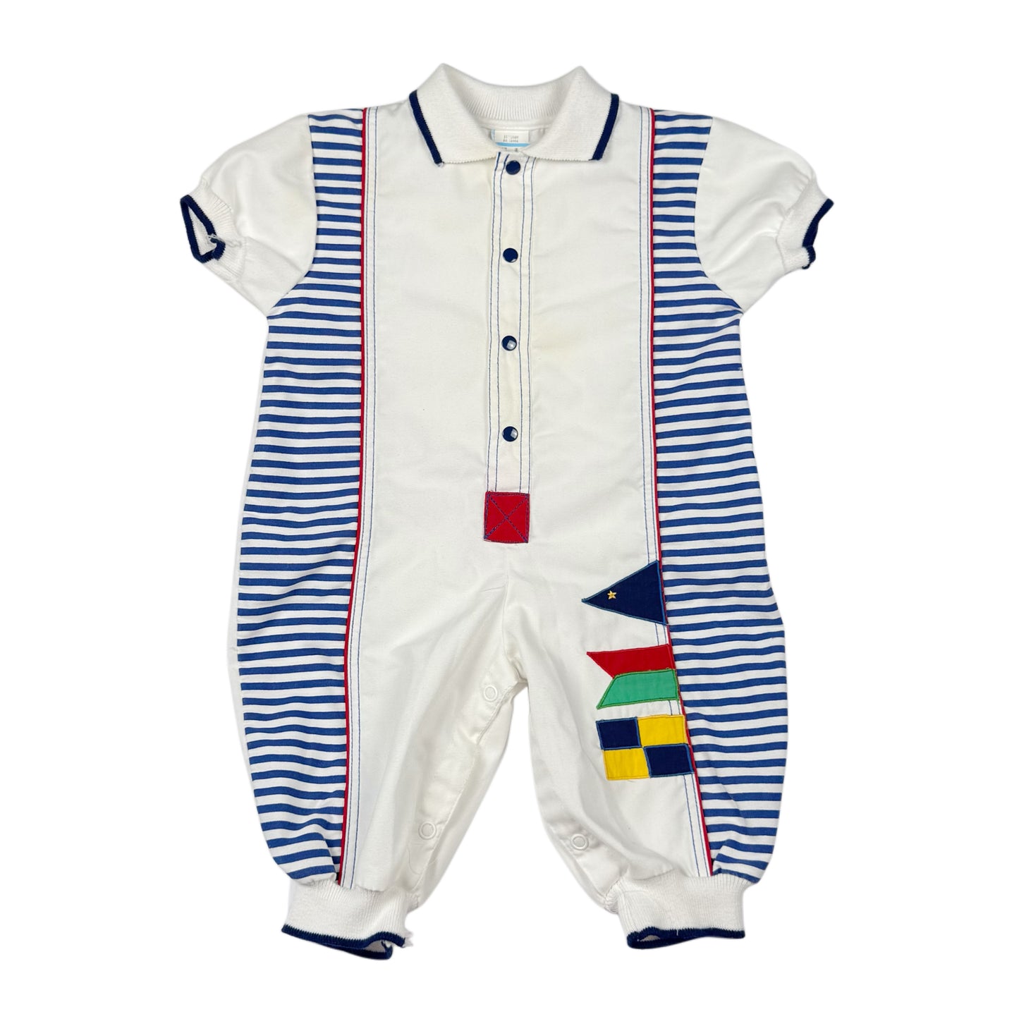 Vintage Striped Sailing Baby Romper - 6/9 Months