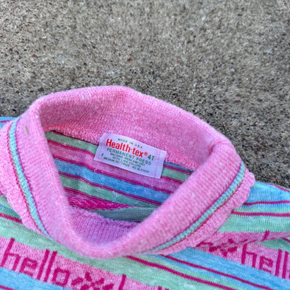 Vintage Health-Tex "Hello" Striped Turtleneck Shirt - 4T