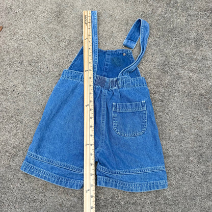 Vintage 1990's Harley Davidson Denim Short Overalls - 2T