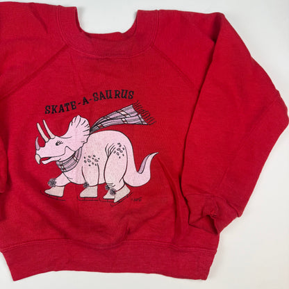 Vintage Dinosaur Skating Sweatshirt - 2/3T