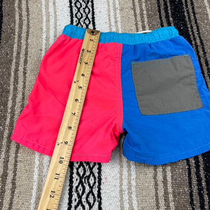 Vintage Color Block Neon Swim Shorts - 2/3T