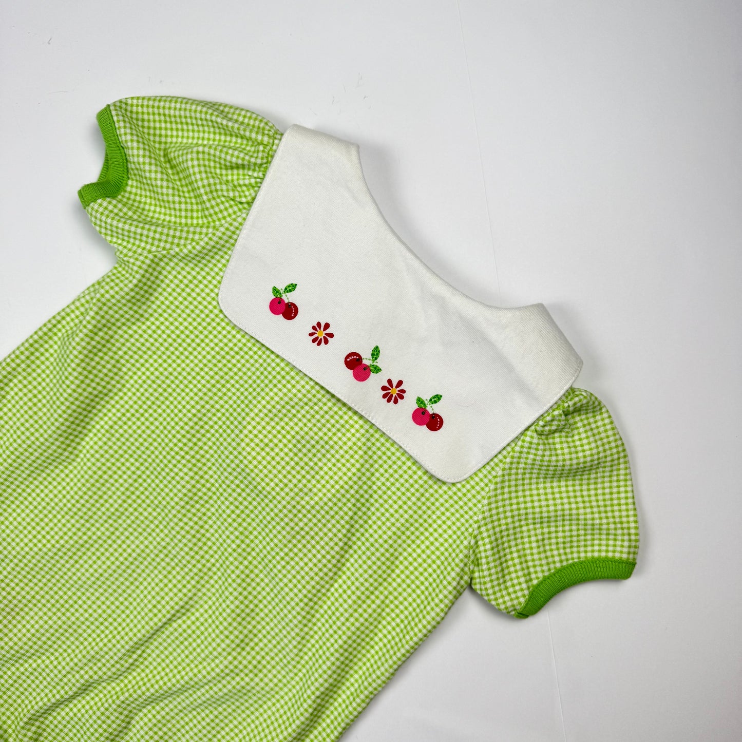 Y2K Small Steps Cherry Gingham Romper - 12 Months