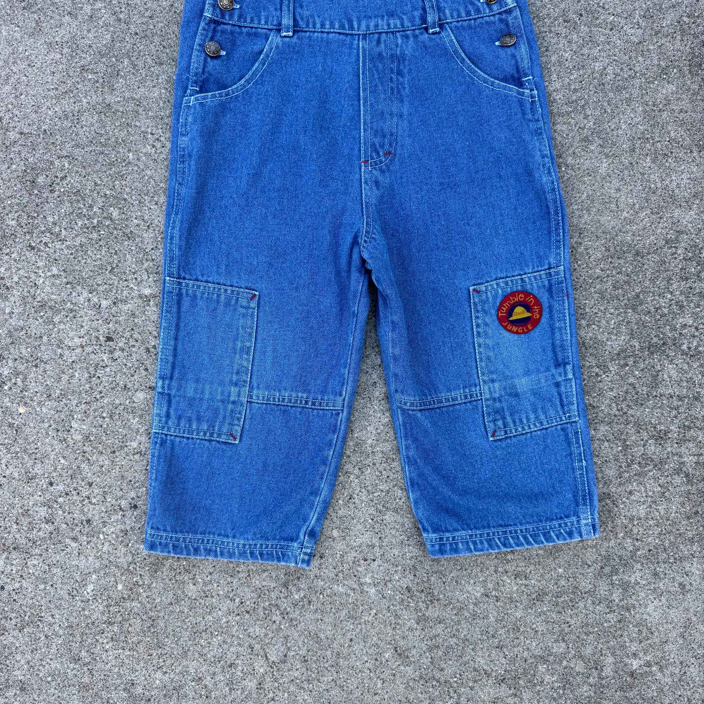 Vintage Zebra Denim Overalls - 3T