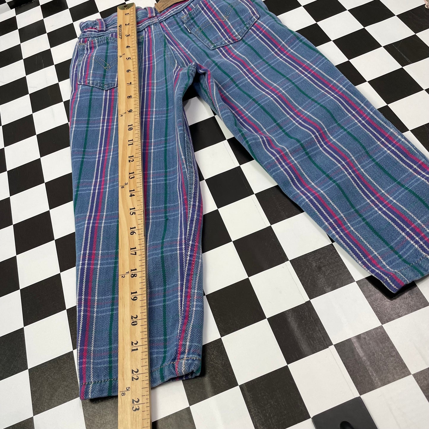 Vintage 1990's Levi's Plaid Paperbag Pants - Size 4T