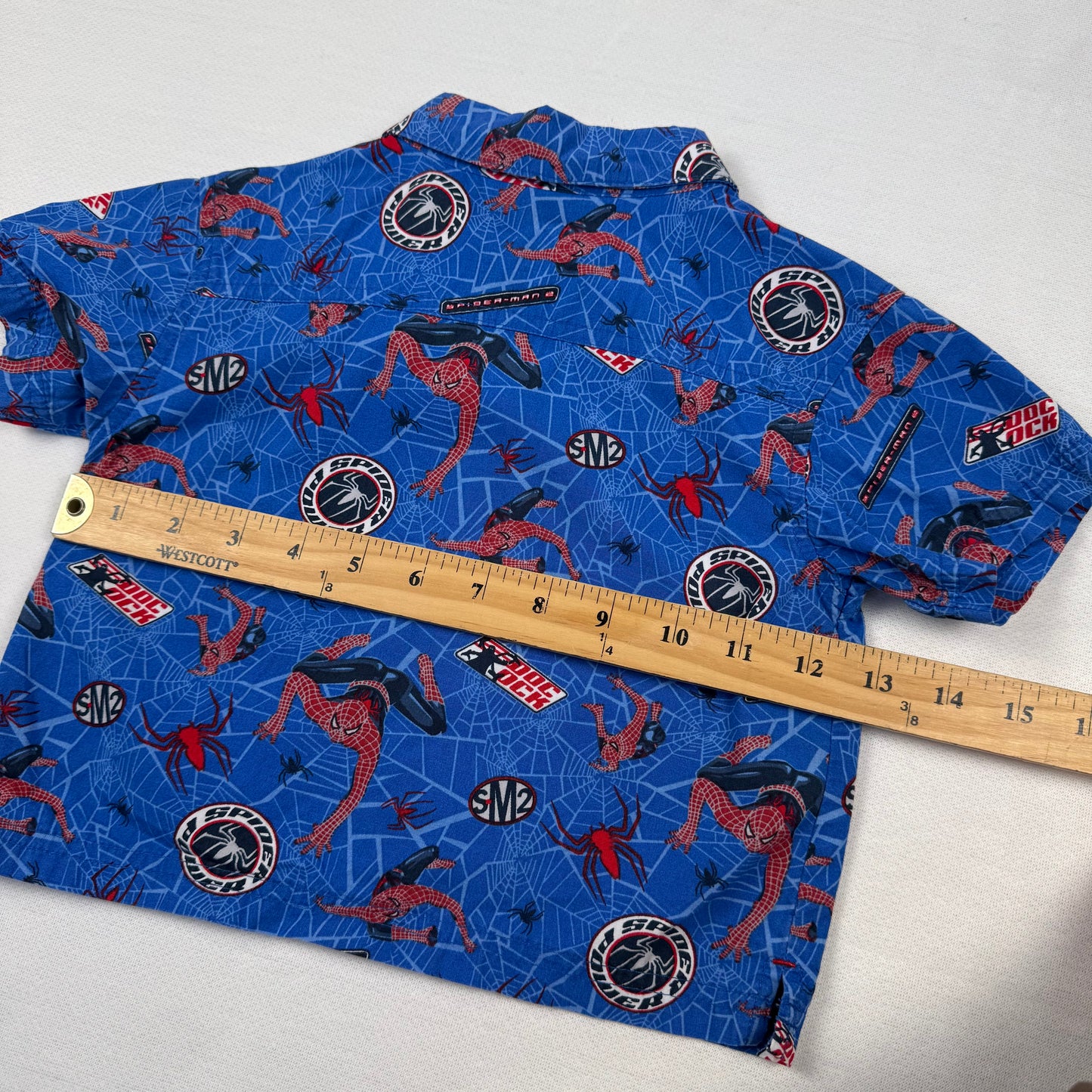 2005 Spider Man AOP Button Down Shirt - 24 Months