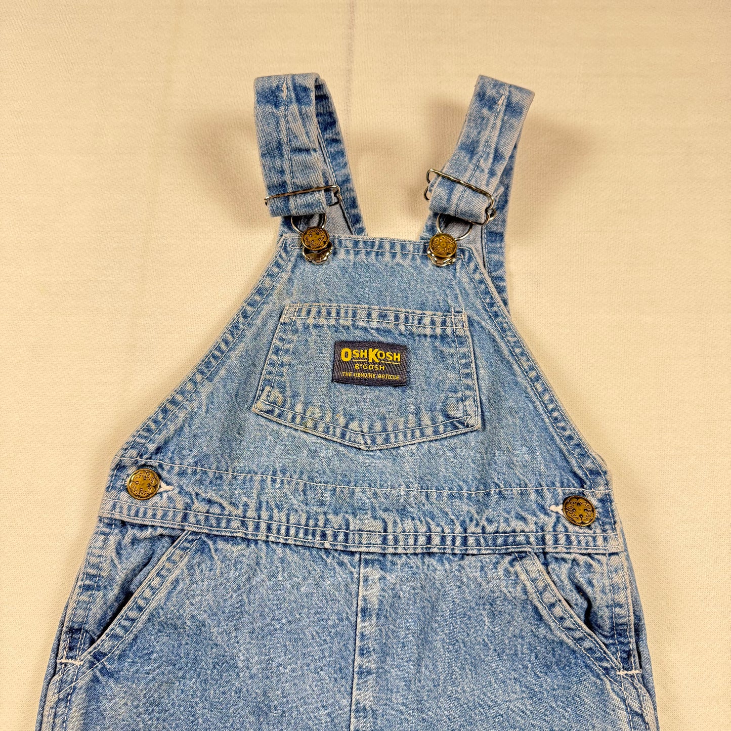 Vintage Oshkosh B'Gosh Light Wash Shortalls - 3T