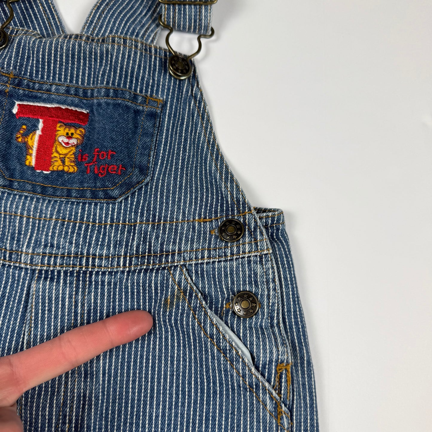 Vintage Tiger Striped Overalls - 12 Months