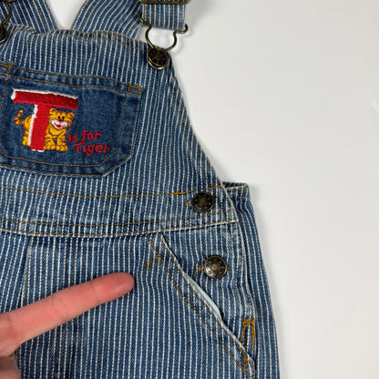 Vintage Tiger Striped Overalls - 12 Months
