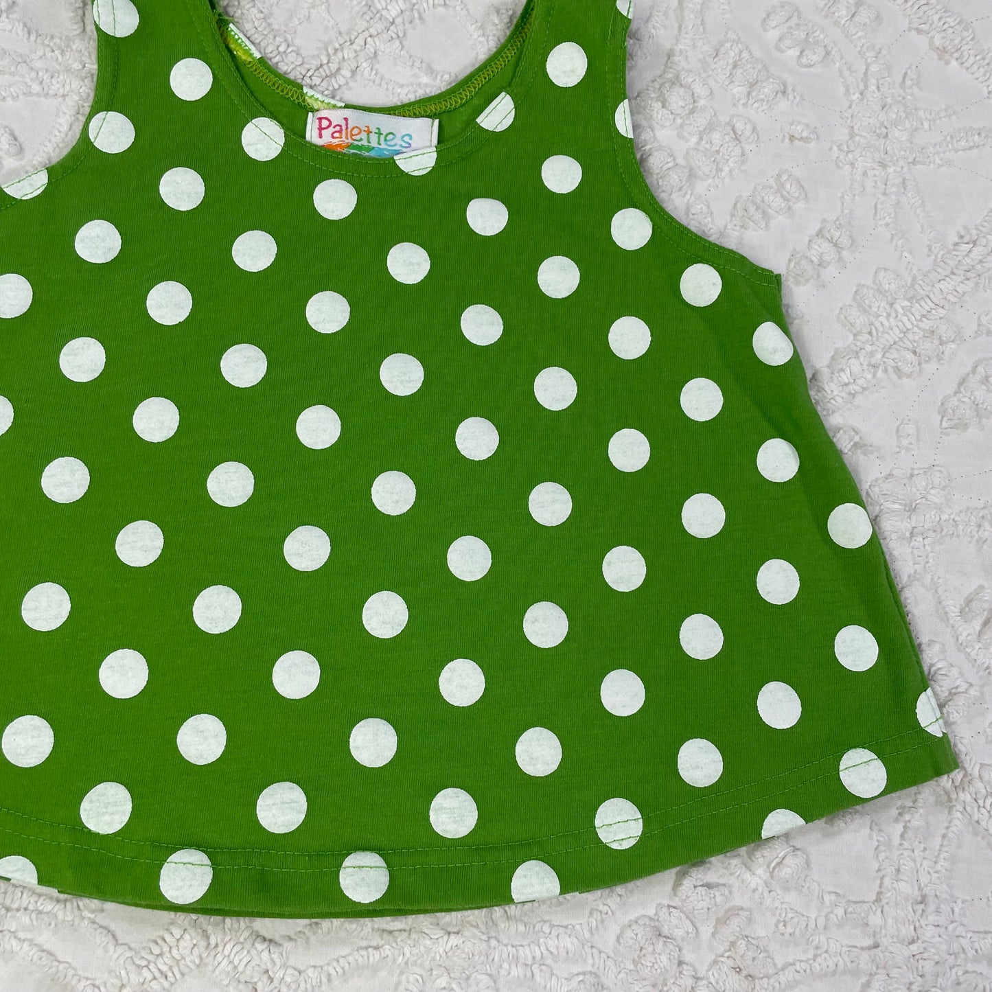 Vintage Palettes Green Polka Dot Tank Top - 3T