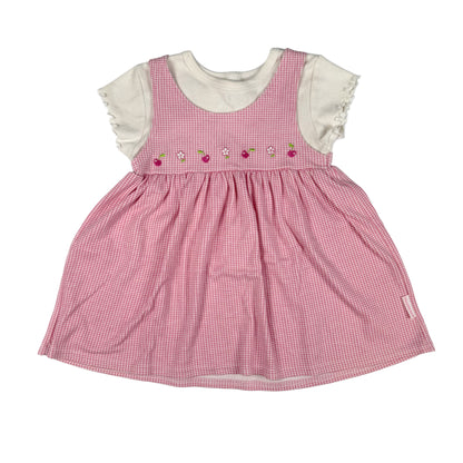 Y2K HealthTex Cherry Flower Gingham Dress - 3T