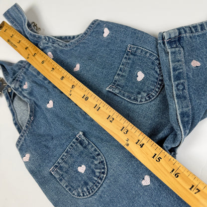 Y2K Heart Bear Overalls - 6/9 Months