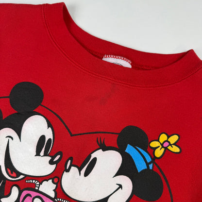 Vintage Mickey and Minnie Crewneck Sweatshirt - Youth Large