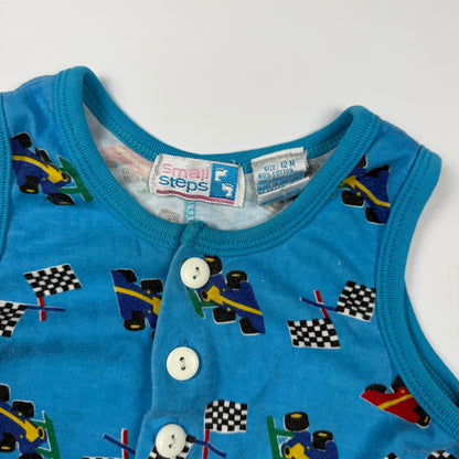 Vintage Small Steps Car Racing Romper - 12 Months