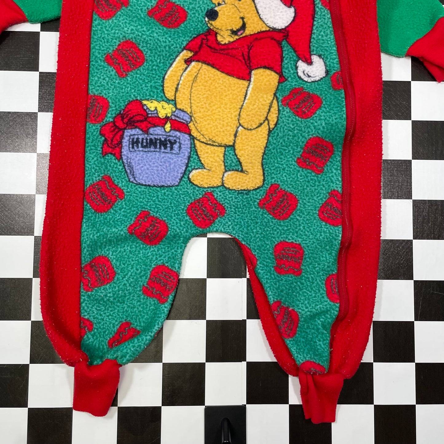 Vintage 1990's Winnie the Pooh Christmas Fleece Pajamas - 2T