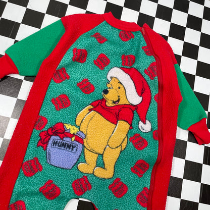 Vintage 1990's Winnie the Pooh Christmas Fleece Pajamas - 2T