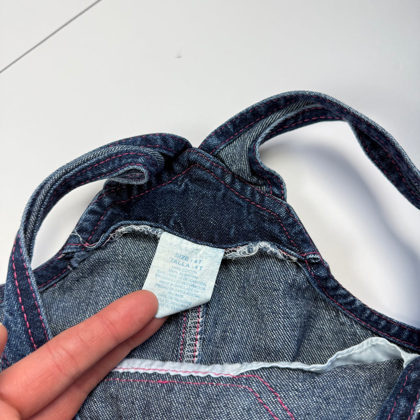 Vintage Toddler Y2K Floral Denim Embroidered Overalls - 4T