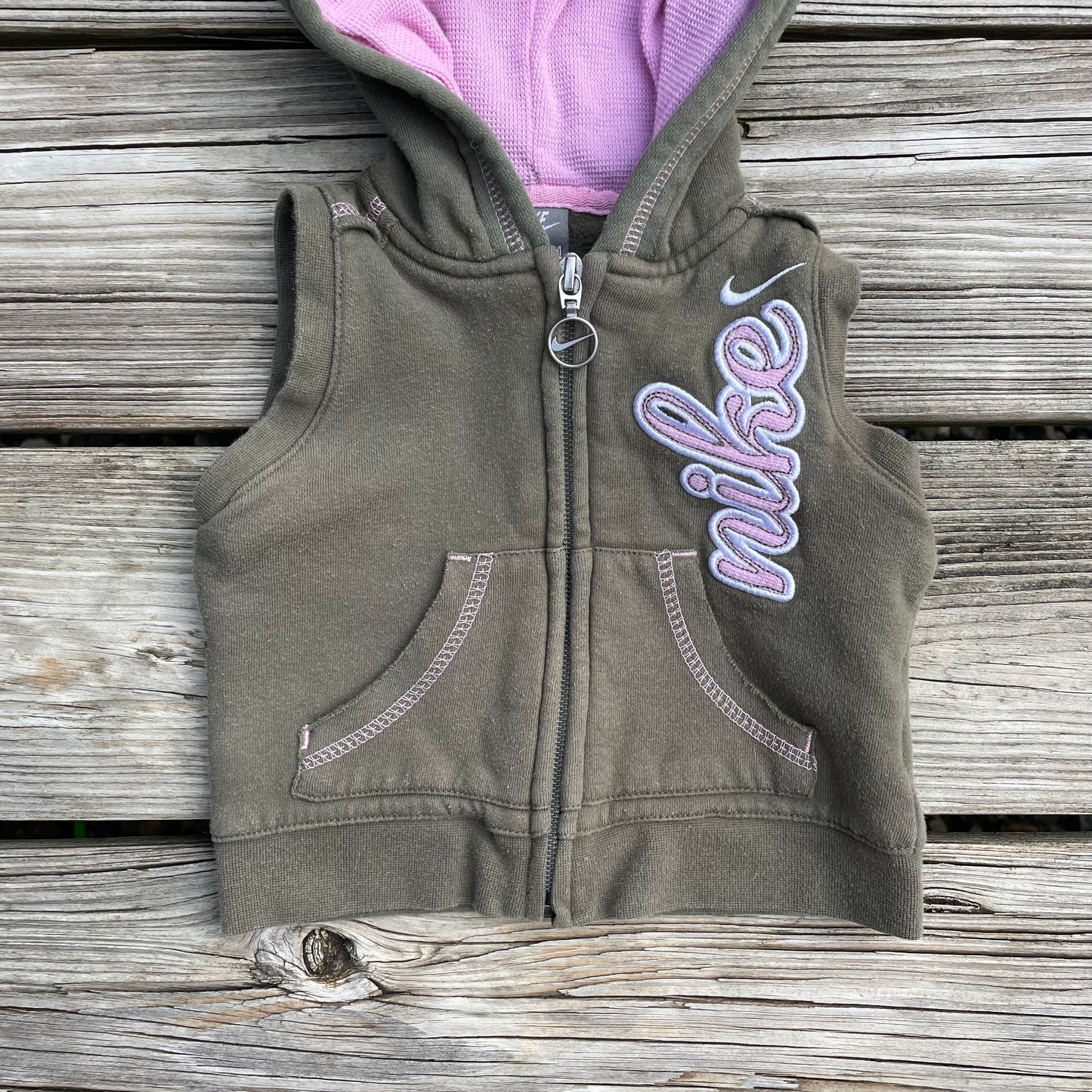 Y2K Nike Zip Up Sleeveless Hoodie - 12M