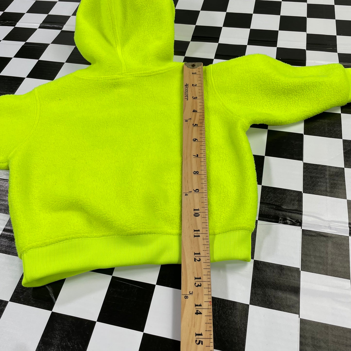 2000 Baby Gap Neon Yellow Fleece Hoodie Sweatshirt - 6/12 Months