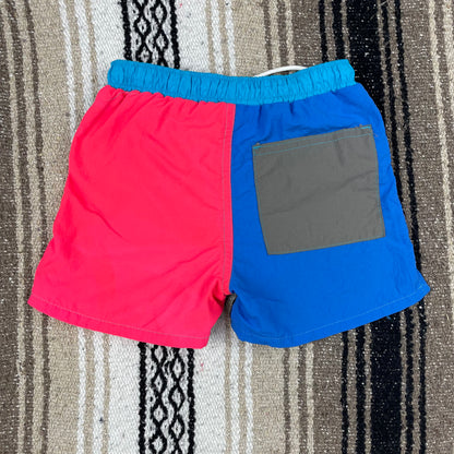 Vintage Color Block Neon Swim Shorts - 2/3T