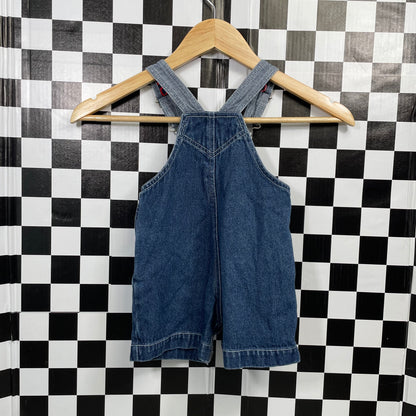 Y2K Mickey Soccer Denim Shortalls - 18 Months