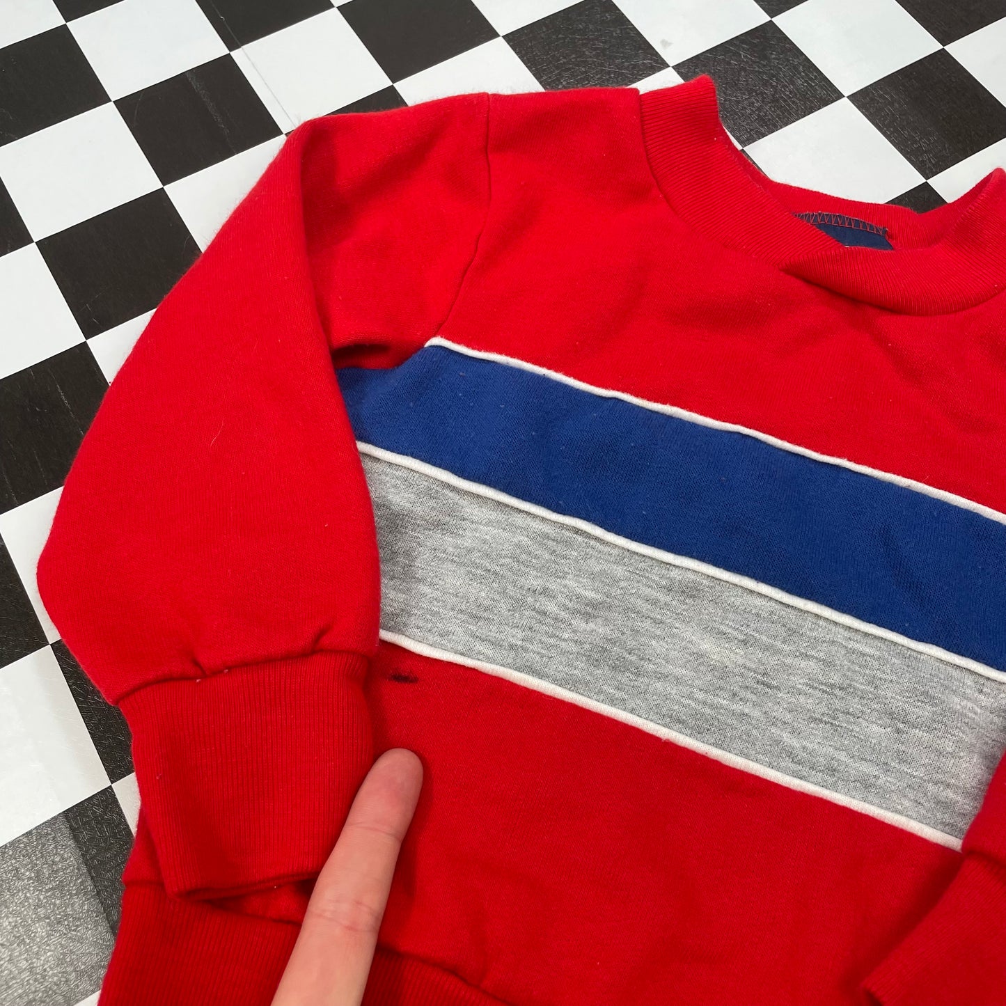 Vintage Red Stripe Sweatshirt - 2T