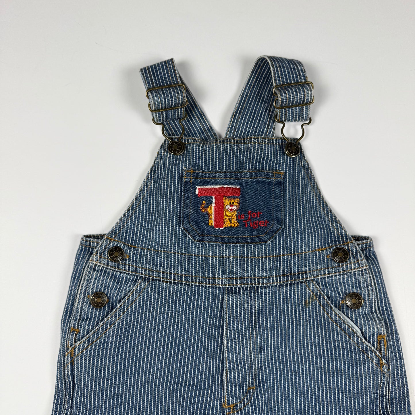 Vintage Tiger Striped Overalls - 12 Months