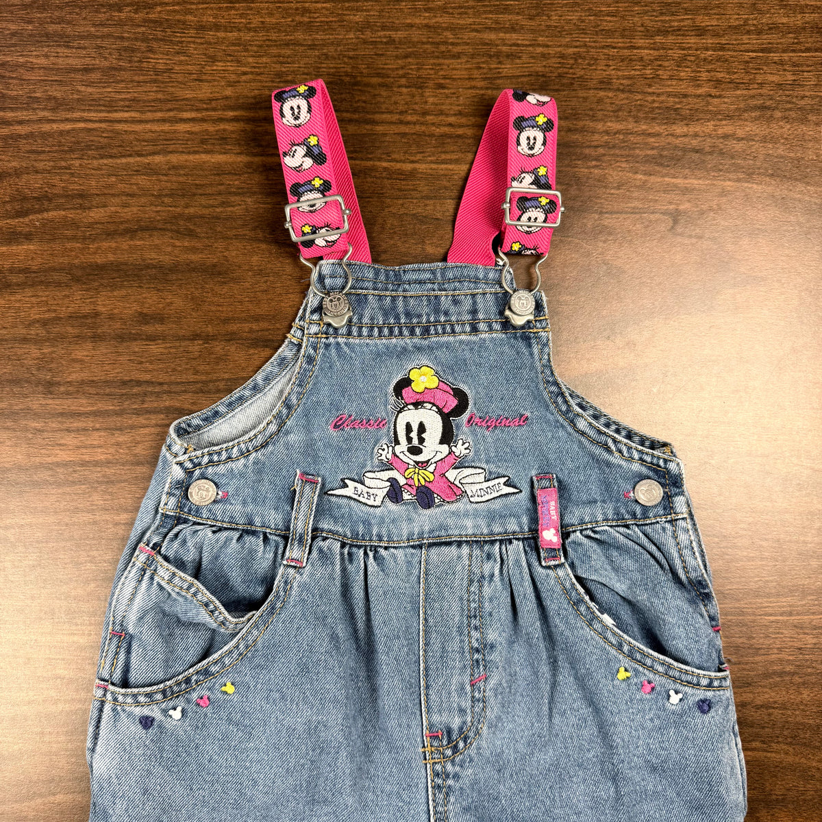 Vintage Minnie Mouse Denim Overalls - 18 Months