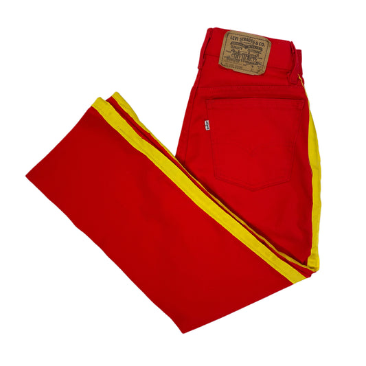 Vintage Levi's Red and Yellow Stripe Jeans - 10/12