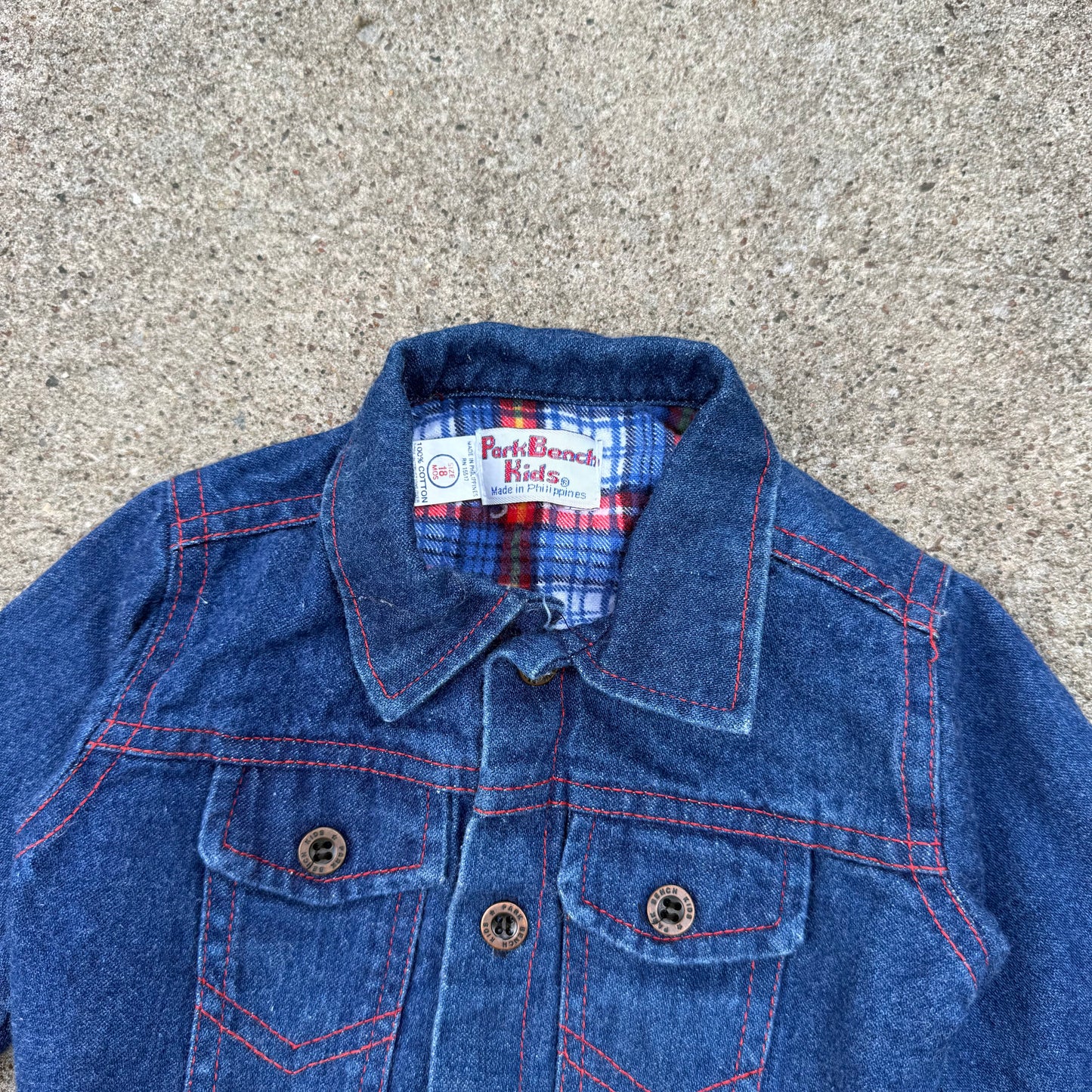 Vintage Park Bench Kids Flannel Lined Denim Jacket - 18 Months