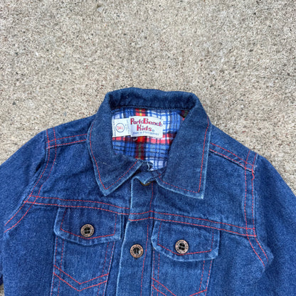 Vintage Park Bench Kids Flannel Lined Denim Jacket - 18 Months